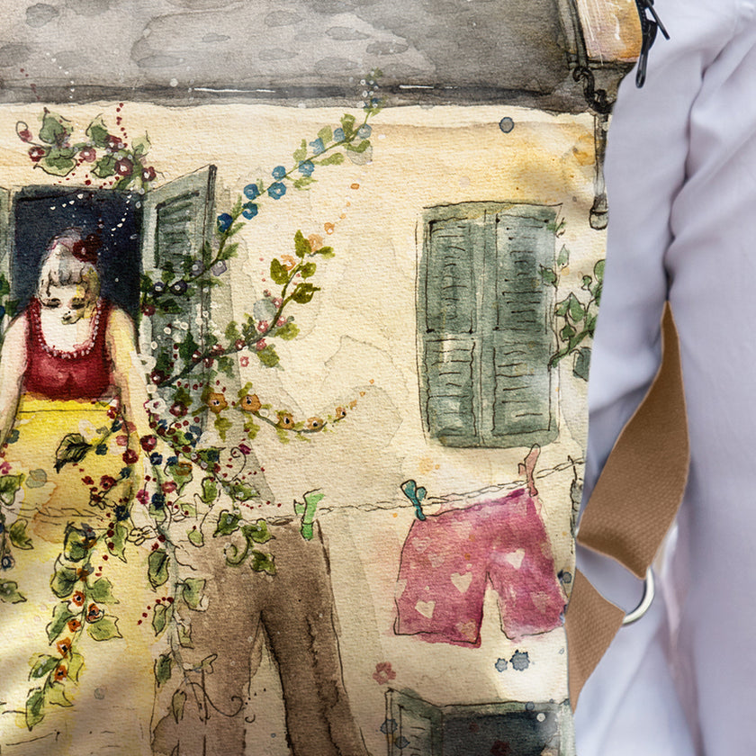 Stilingos kuprinės moterims, Theresa van Cherry langas, detalė, kuprinė su piešiniu, dovanų idėjos, madingi moteriški aksesuarai