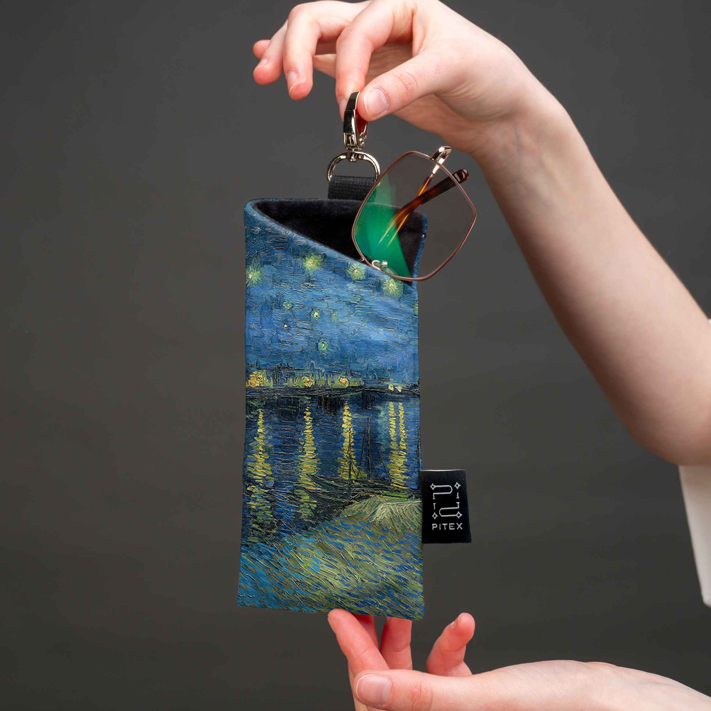 Akinių dėklas Vincent van Gogh „Starry Night Over the Rhône