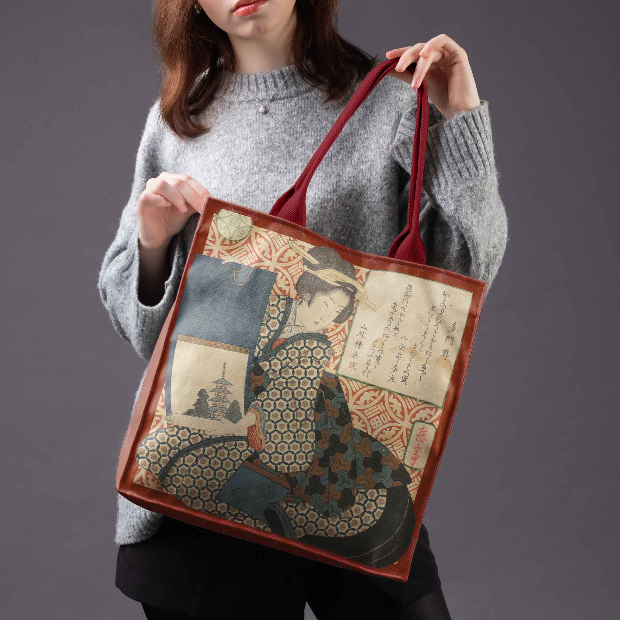 Rankinė Yashima Gakutei „Geiša ir rankraštis