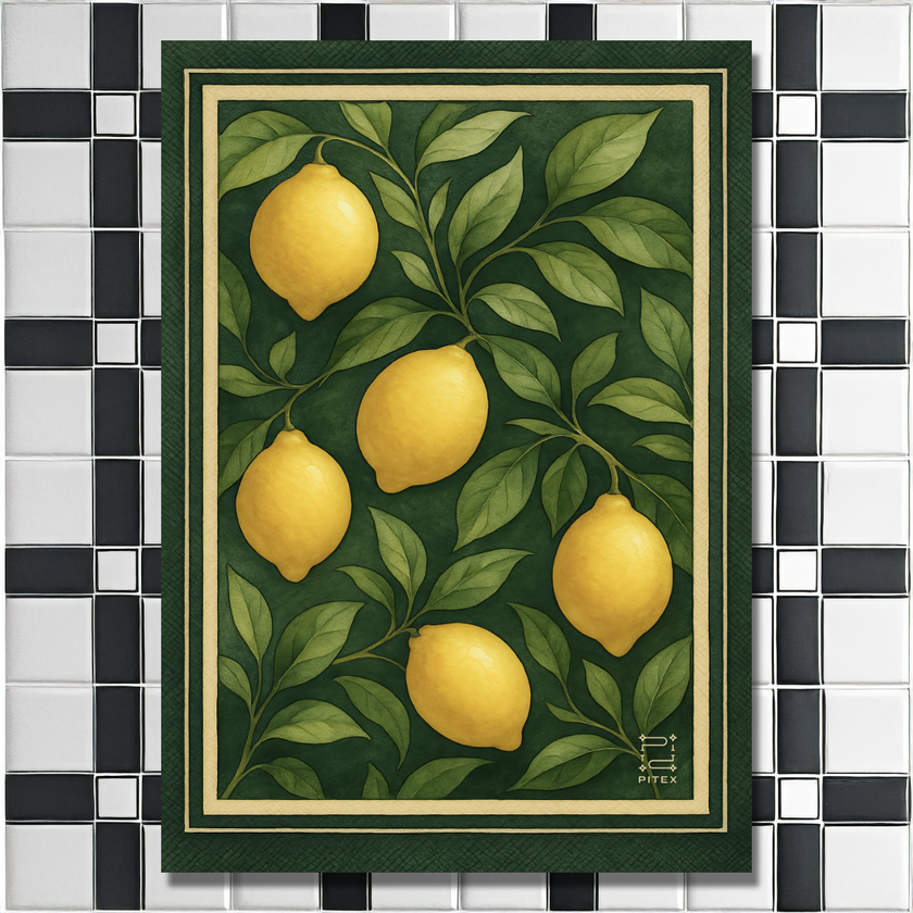 Virtuvės rankšluosčių rinkinys „Citrina, Žirnis ir Pipiras