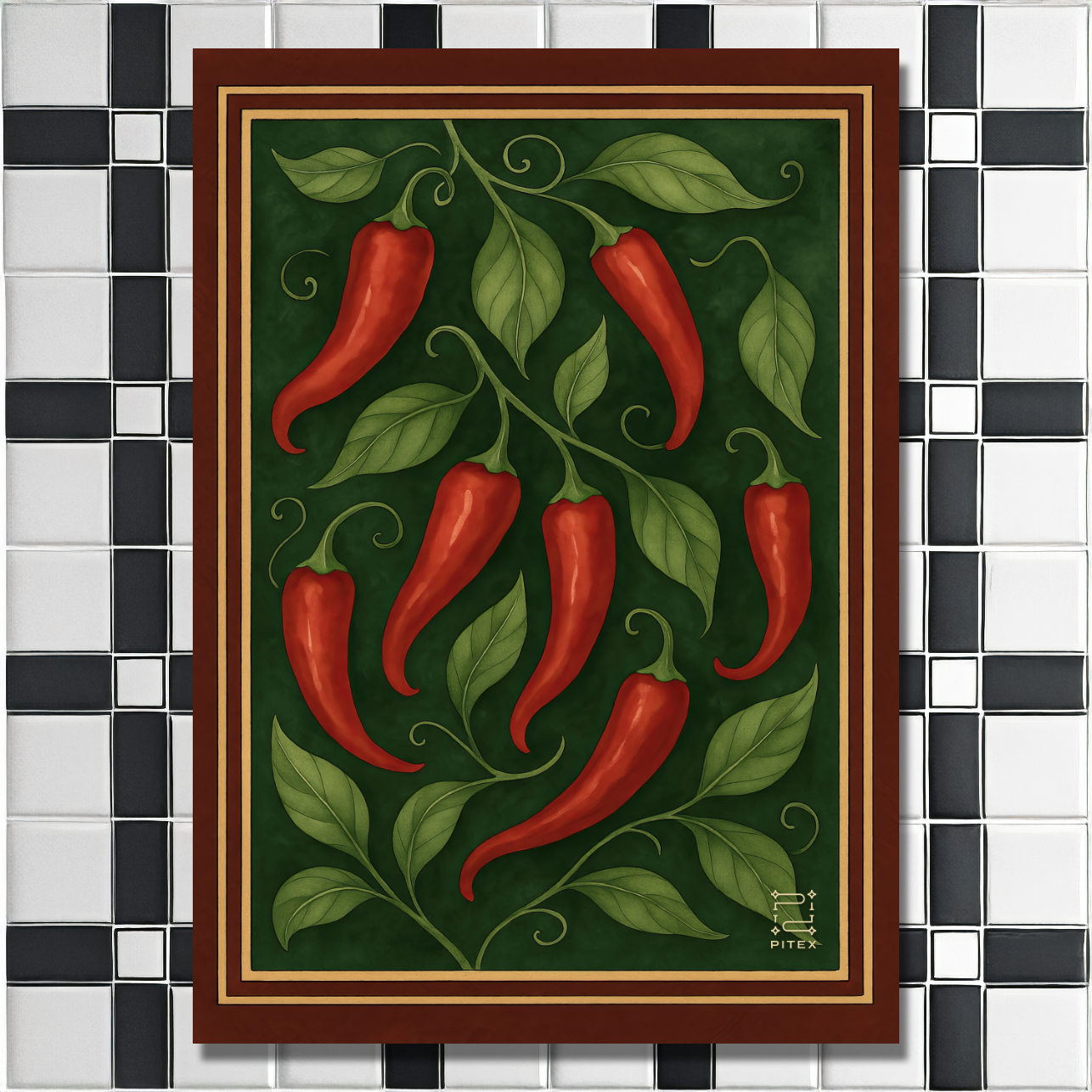 Virtuvės rankšluosčių rinkinys „Citrina, Žirnis ir Pipiras