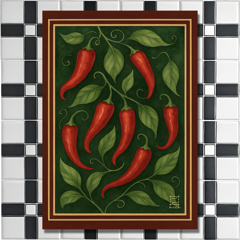 Virtuvės rankšluosčių rinkinys „Citrina, Žirnis ir Pipiras