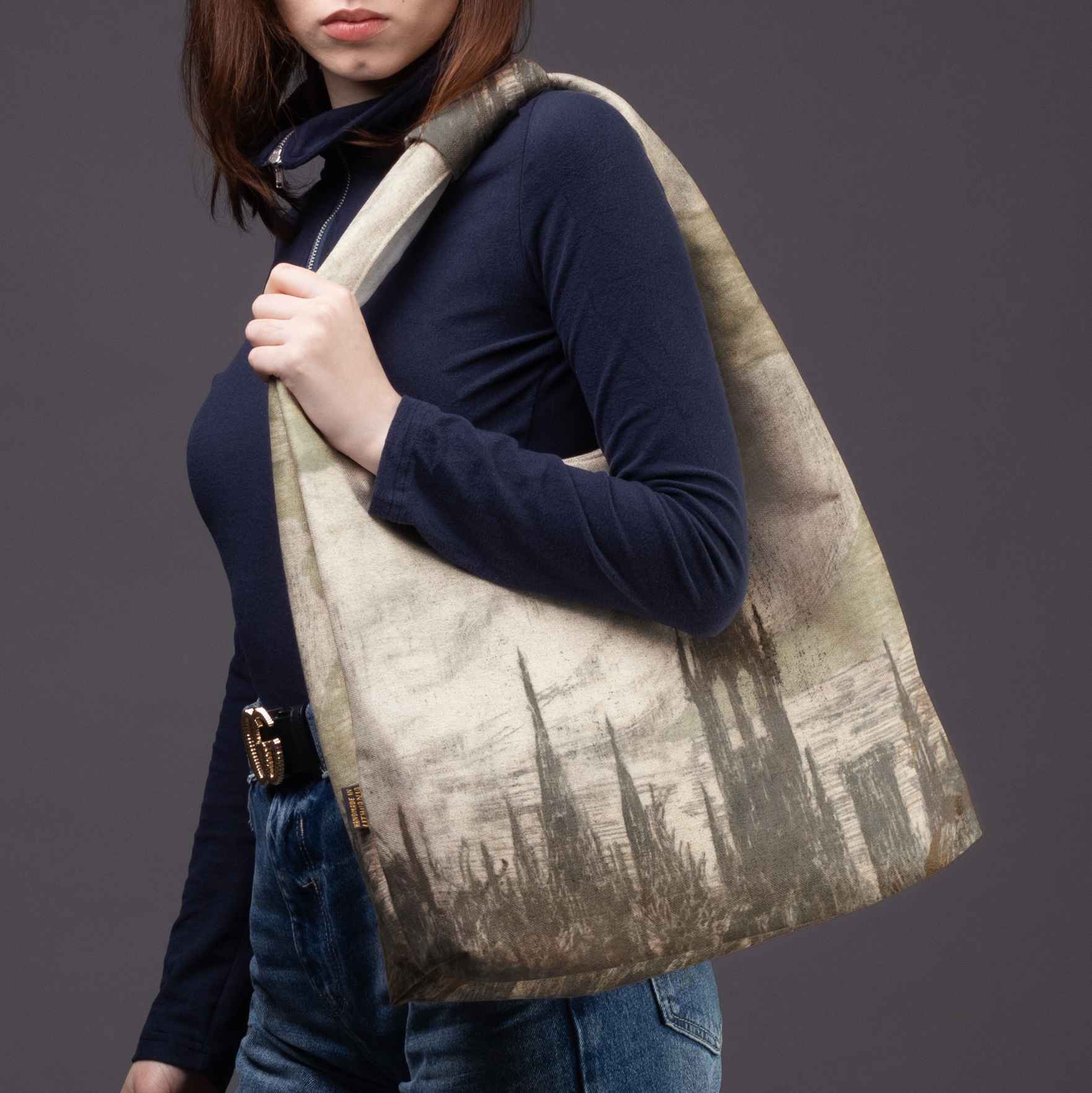 Gegužinė rankinė premium M. K. Čiurlionis „Bokštai