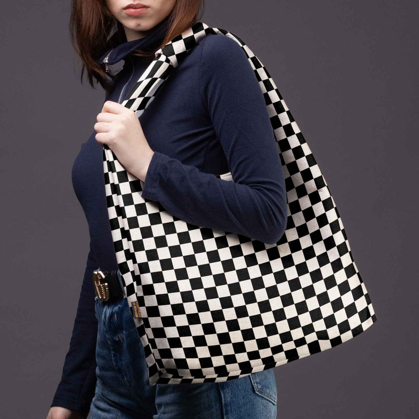 Gegužinė rankinė premium Classy „Checkerboard