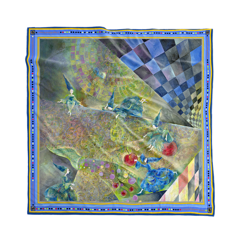 Skarelės ant kaklo moterims Aušra Čapskytė Vyšnių uogienės diena, Lietuvos menininkų kolekcija,stilingi mados aksesuarai 2023