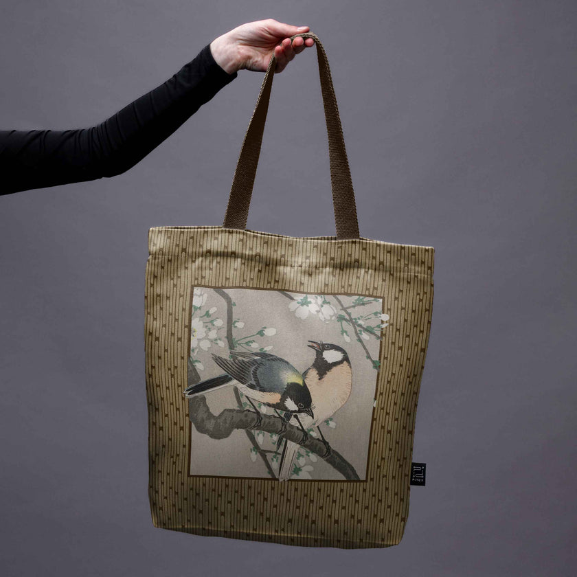 Pirkinių krepšys Ohara Koson „Zylės ant vyšnios šakelės