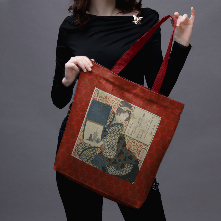 Pirkinių krepšys Yashima Gakutei „Geiša ir rankraštis