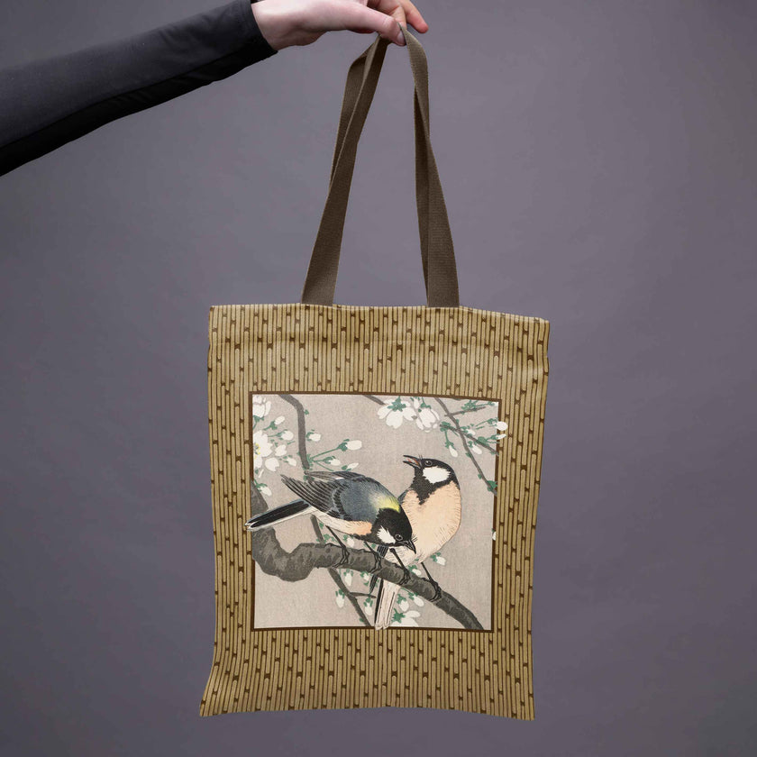 Pirkinių krepšys Ohara Koson „Zylės ant vyšnios šakelės