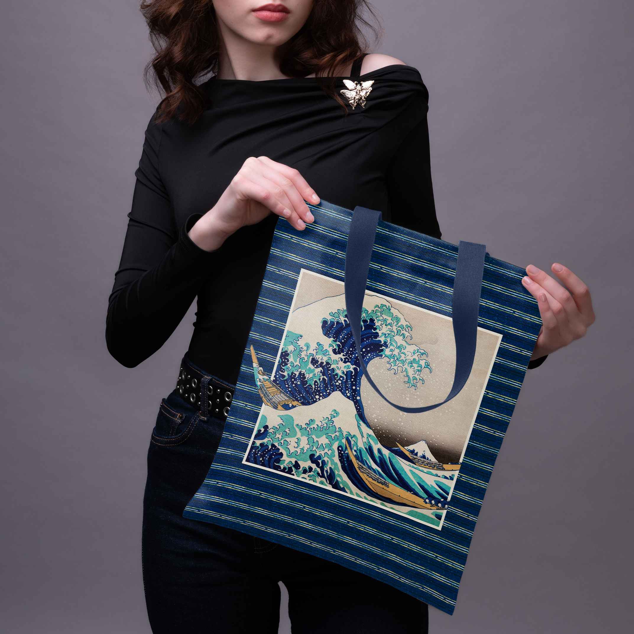 Pirkinių krepšys Katsushika Hokusai „Didžioji Kanagavos banga