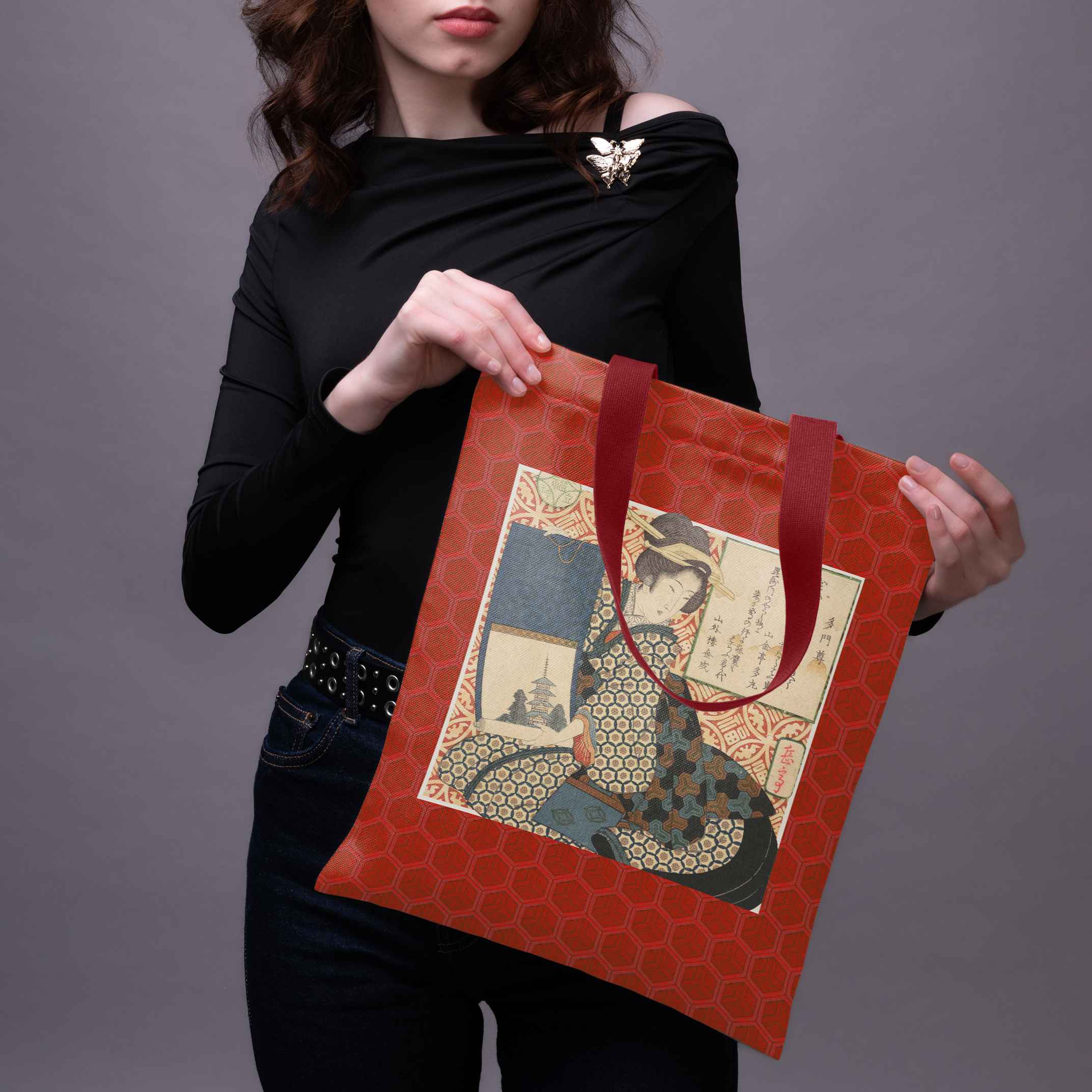 Pirkinių krepšys Yashima Gakutei „Geiša ir rankraštis