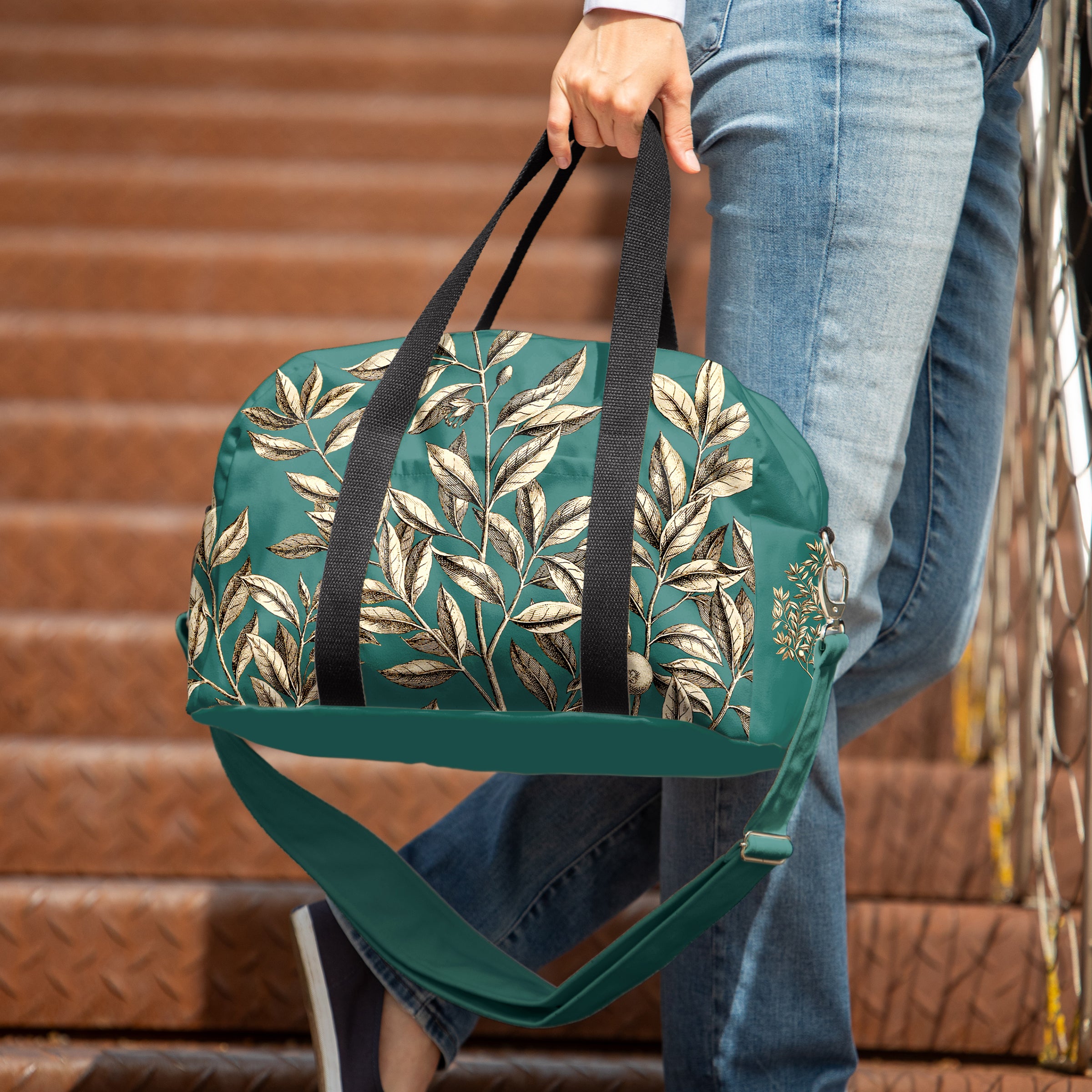 Kelioninis turkio spalvos treniruočių krepšys su augalais Aksesuarai moterims