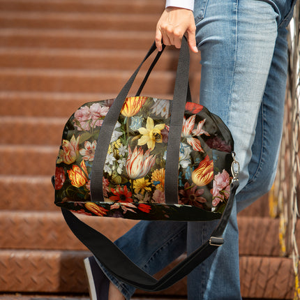 Pasaulio meno kolekcija, kelionių treniruočių krepšys, Gėlių natiurmortas, priekis, stilingi mados aksesuarai moterims pitex