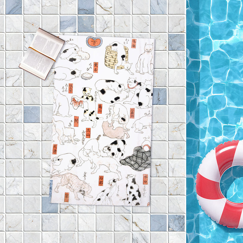 Rankšluostis Utagawa Kuniyoshi  „Cats