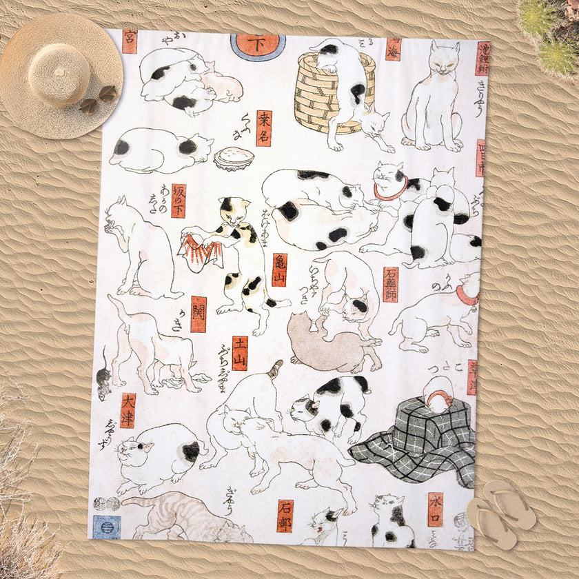 Rankšluostis Utagawa Kuniyoshi  „Cats