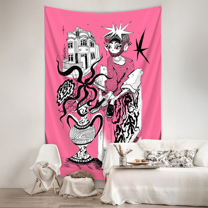 Sienos dekoracija gobelenas Flustas Jower „Strawberry