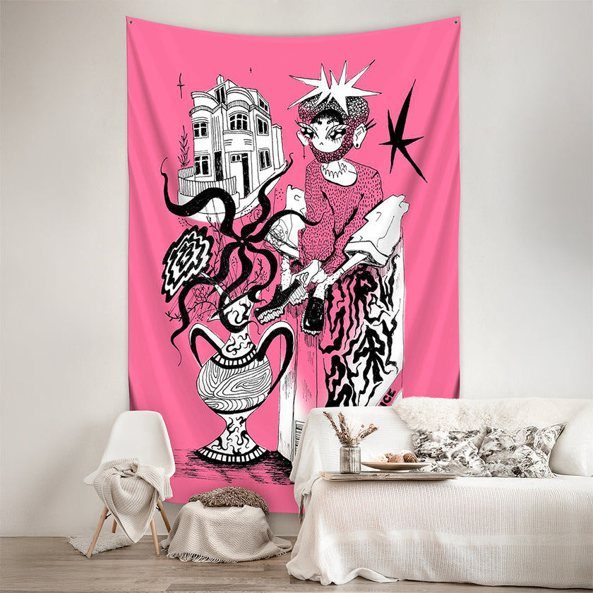 Sienos dekoracija gobelenas Flustas Jower „Strawberry