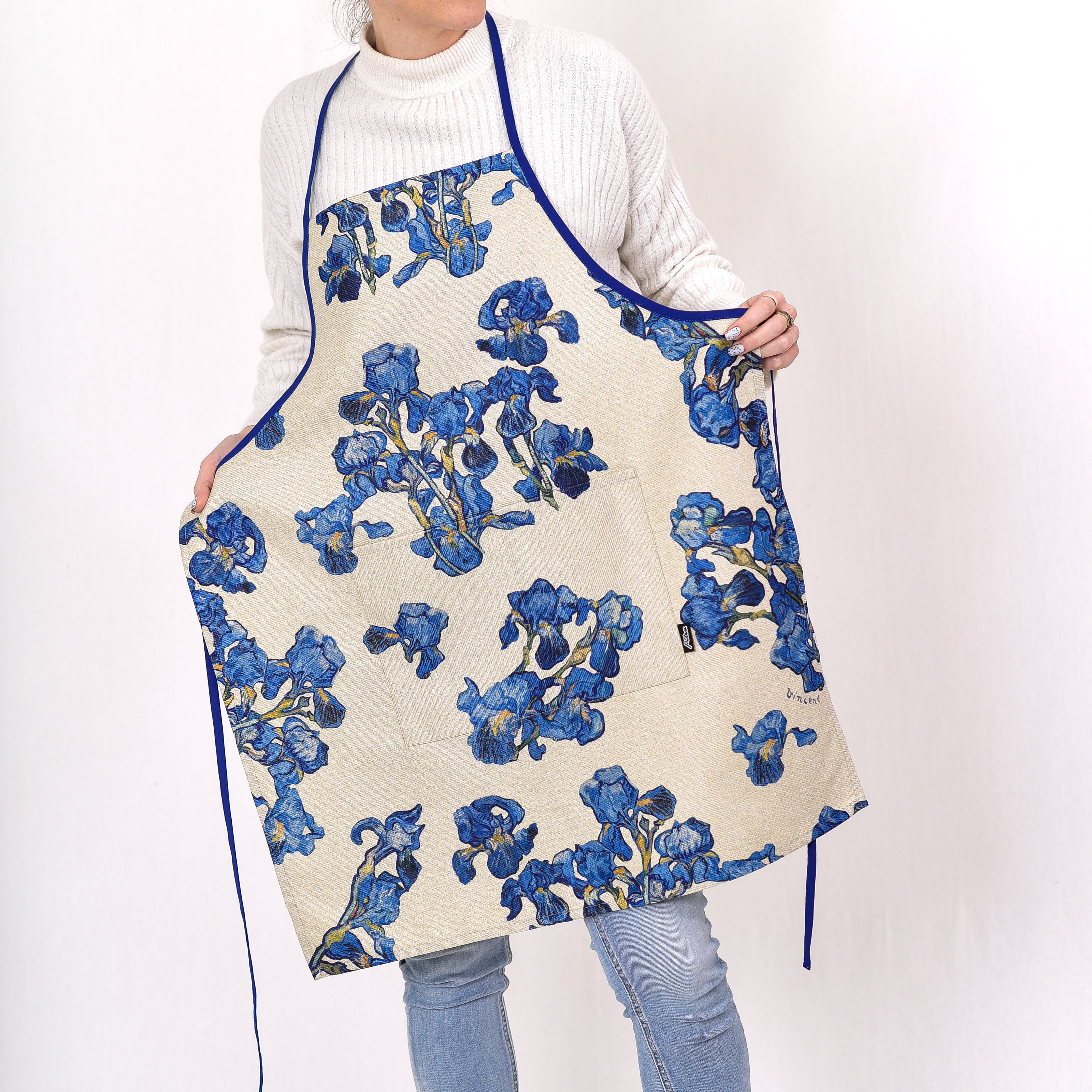 Prijuostė iš perdirbto audinio Vincent van Gogh „Irises pattern