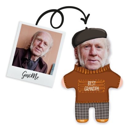 Gnome pagalvėlė su jūsų nuotrauka „Geriausias senelis