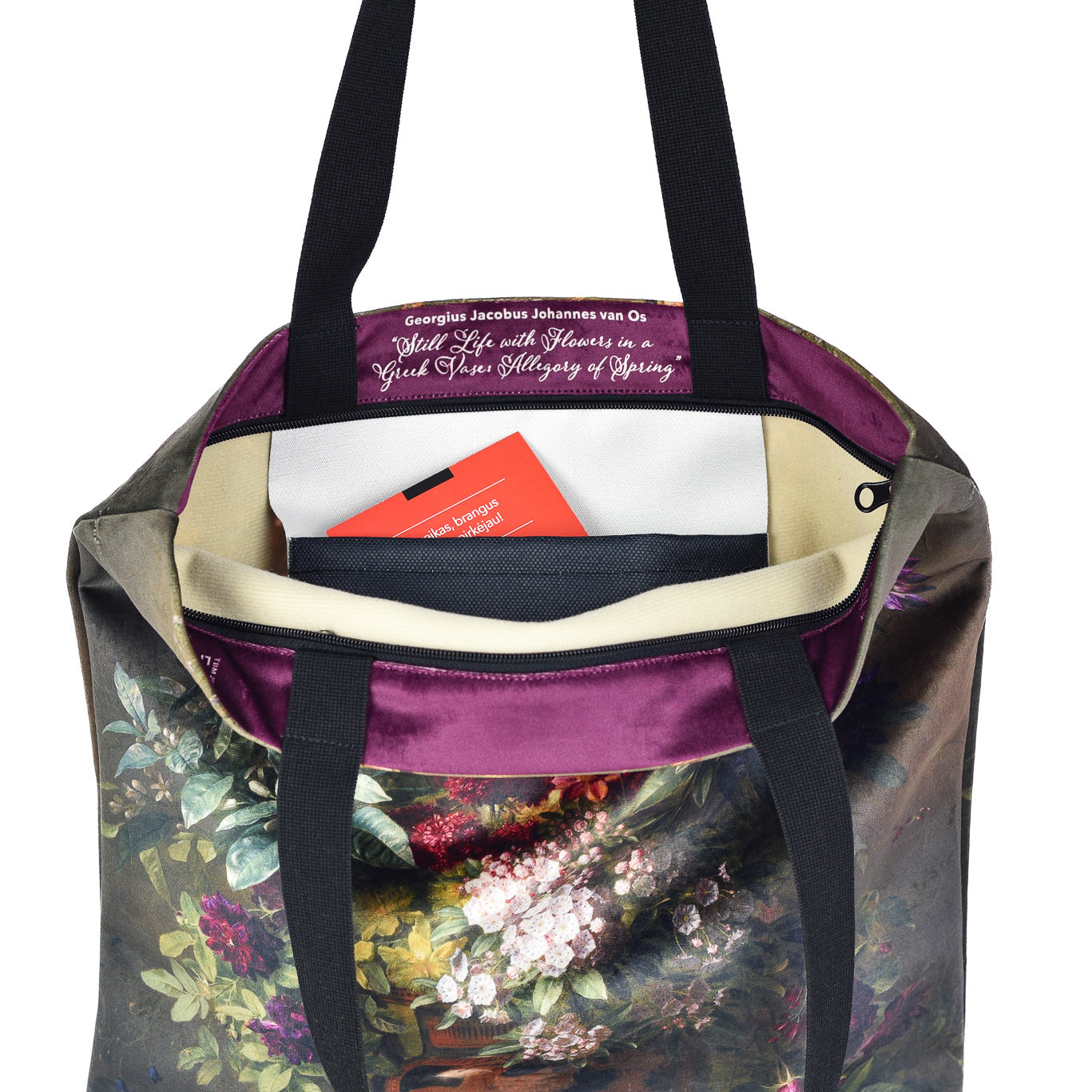 Pirkinių krepšys Gregorius van Os „Still Life with Flowers in a Greek Vase
