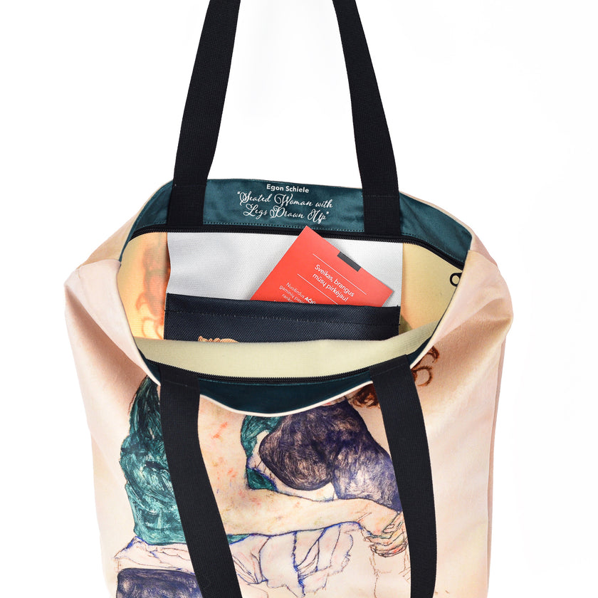 Pirkinių krepšys Egon Schiele „Seated Woman with Legs Drawn Up