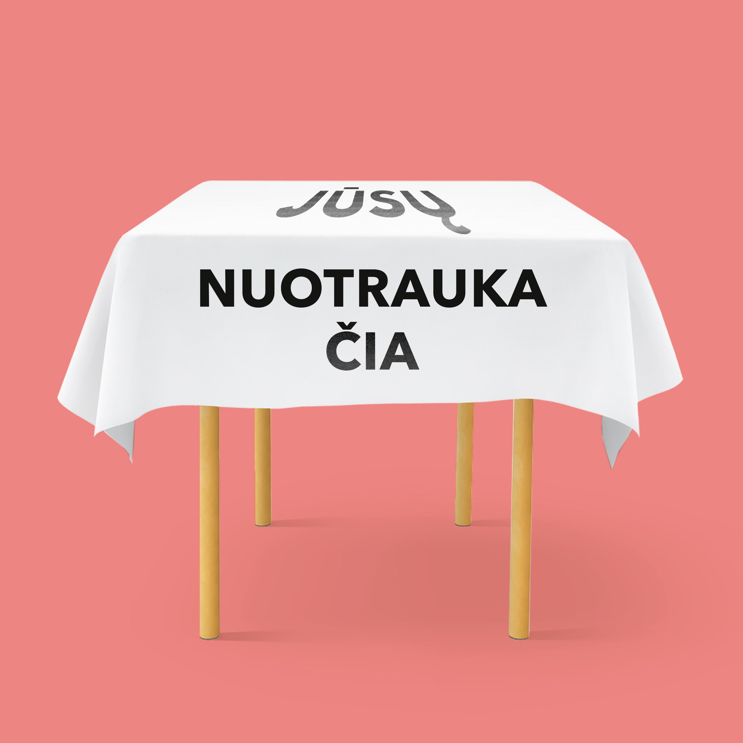 Staltiesė iš perdirbto audinio su jūsų nuotrauka