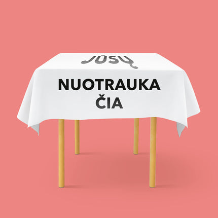 Staltiesė iš perdirbto audinio su jūsų nuotrauka