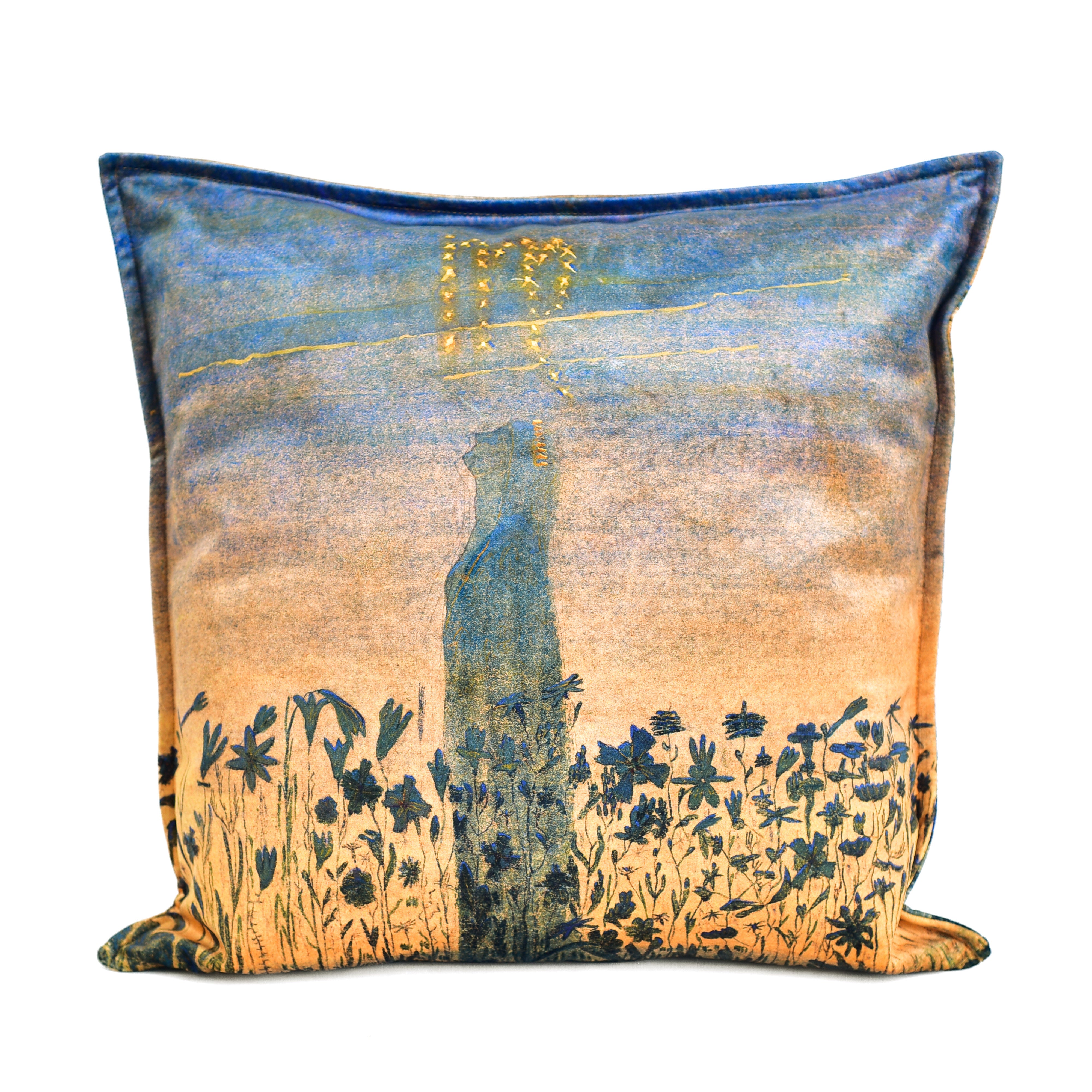 Dekoratyvinė pagalvėlė M. K. Čiurlionis "Saulė eina Mergelės ženklu"