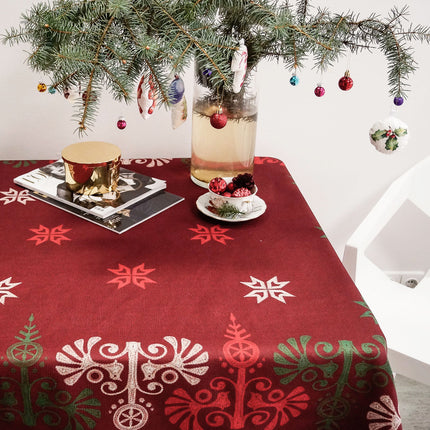 Staltiesė iš perdirbto audinio „Etno Kalėdos #3