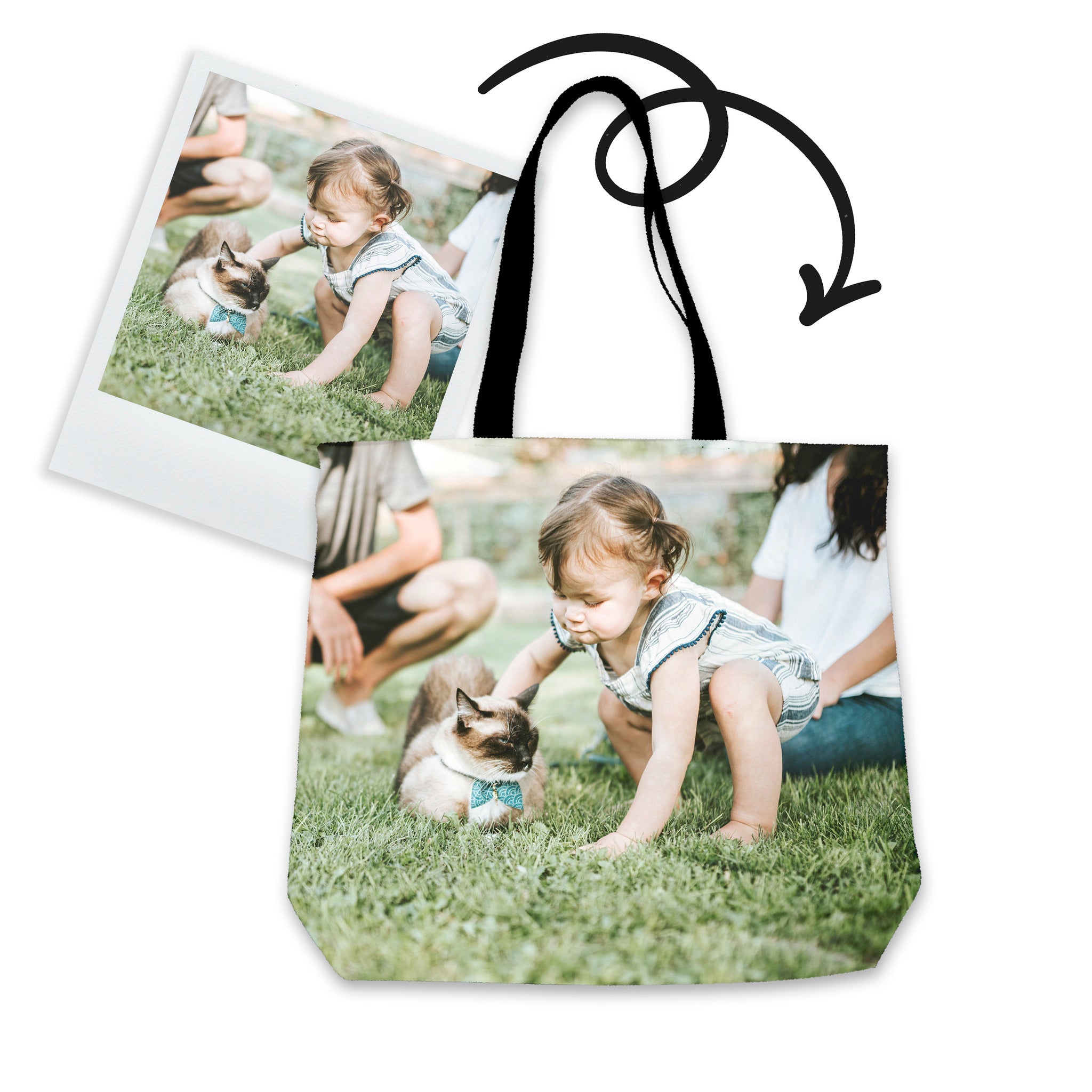 Pirkinių krepšys su jūsų nuotrauka