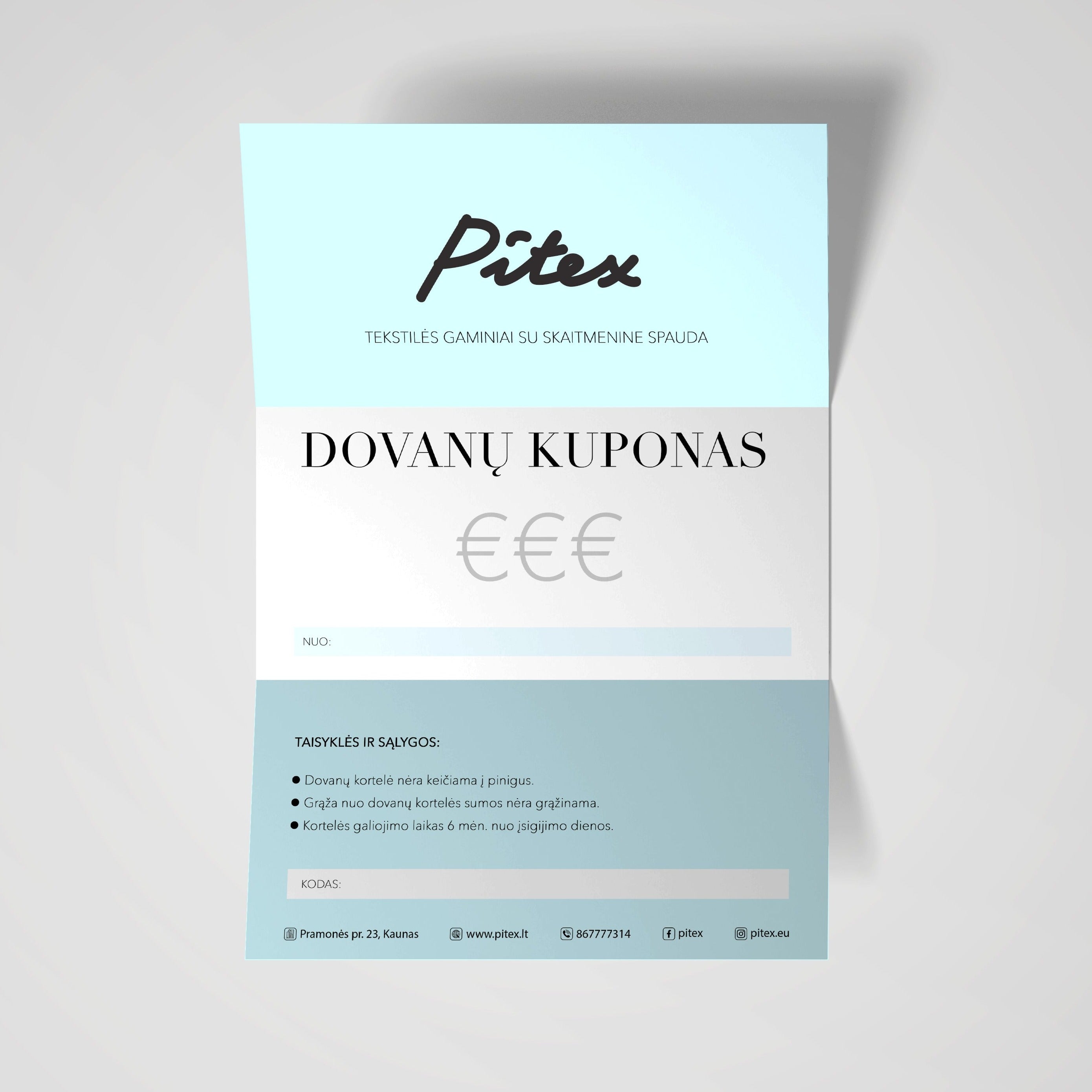 Pitex dovanų kuponas
