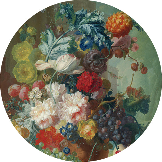 Fruit and Flowers in a Terracotta Vase