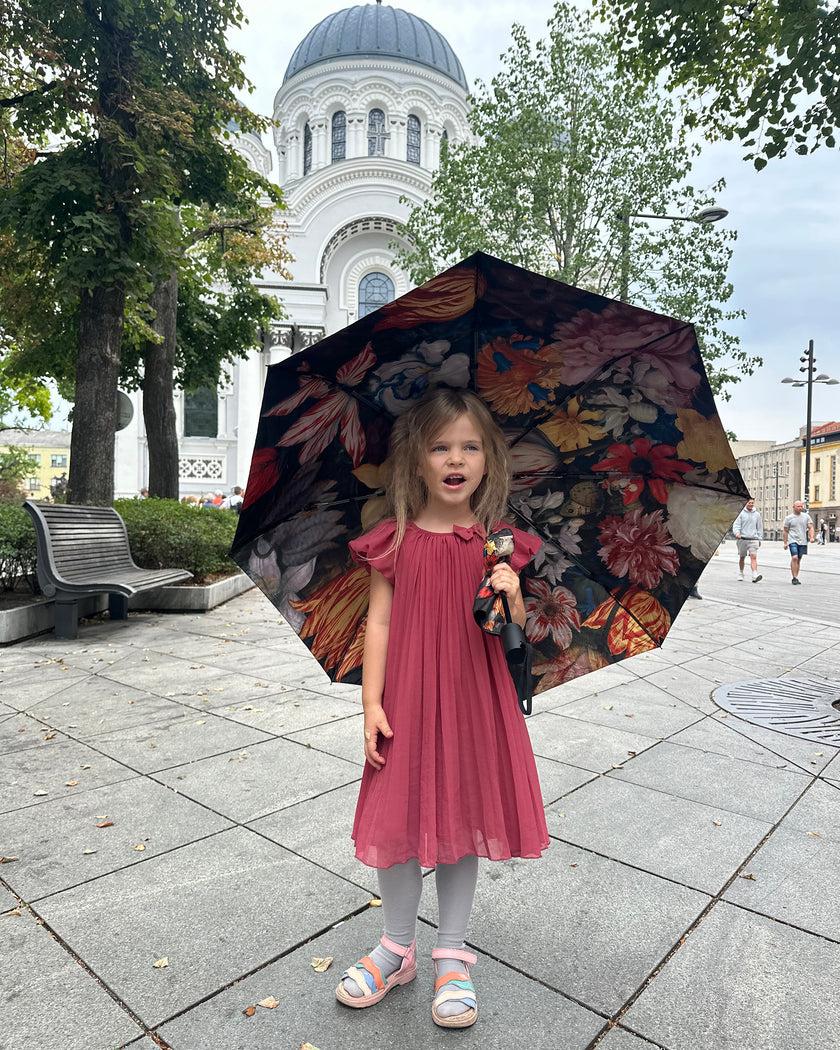 Automatinis skėtis Ambrosius Bosschaert „Gėlių natiurmortas