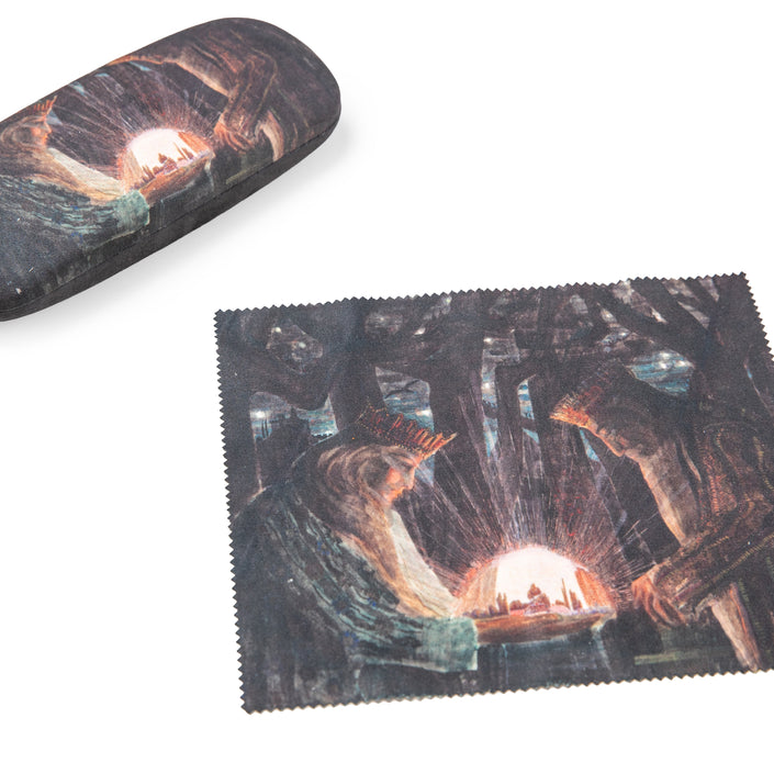 Akinių dėklas su akinių valymo servetėle, M K Čiurlionis Karalių pasaka, pirmas planas, dovanų idėjos mamai, močiutei