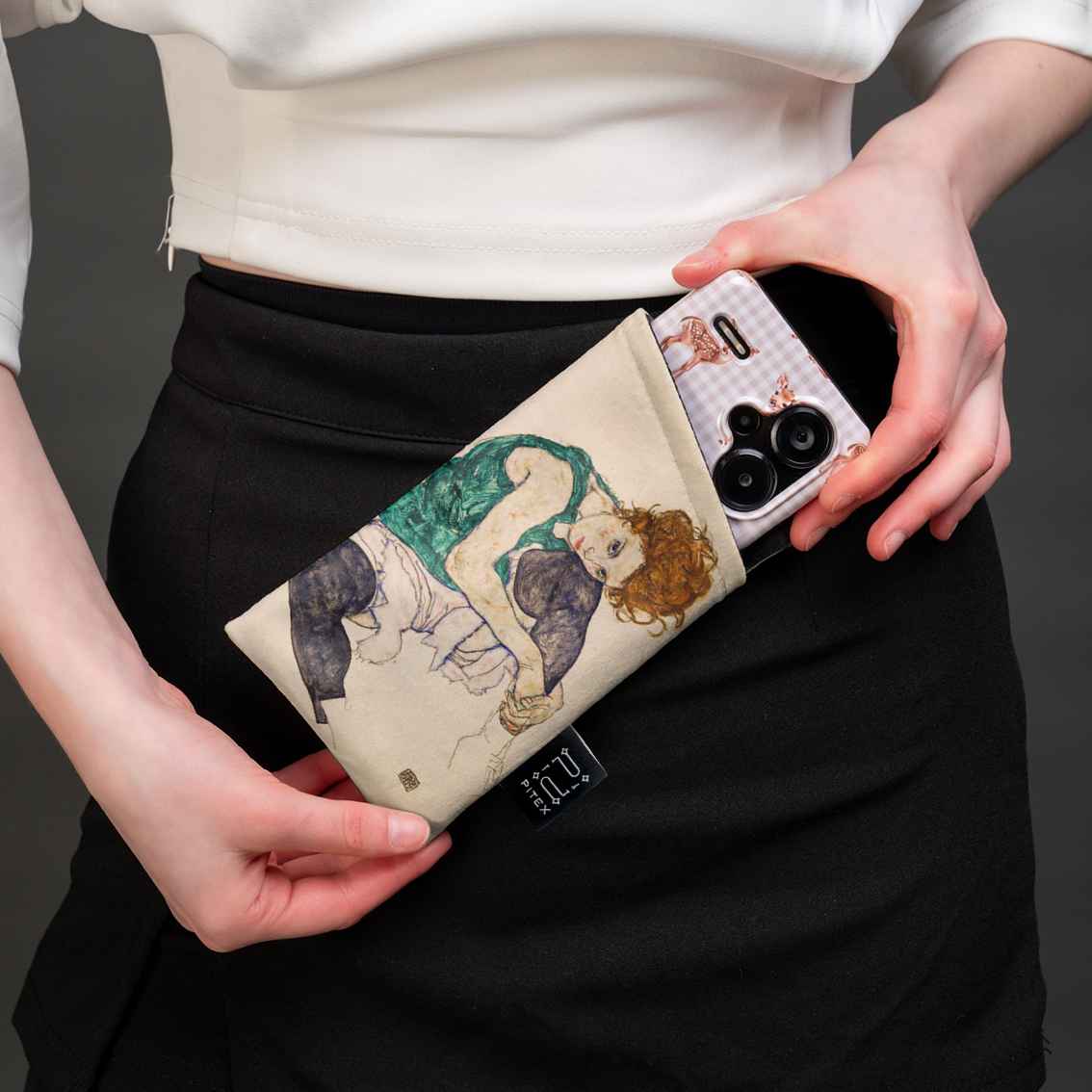 Glasses case Egon Schiele "Seated Woman with Legs Drawn Up"