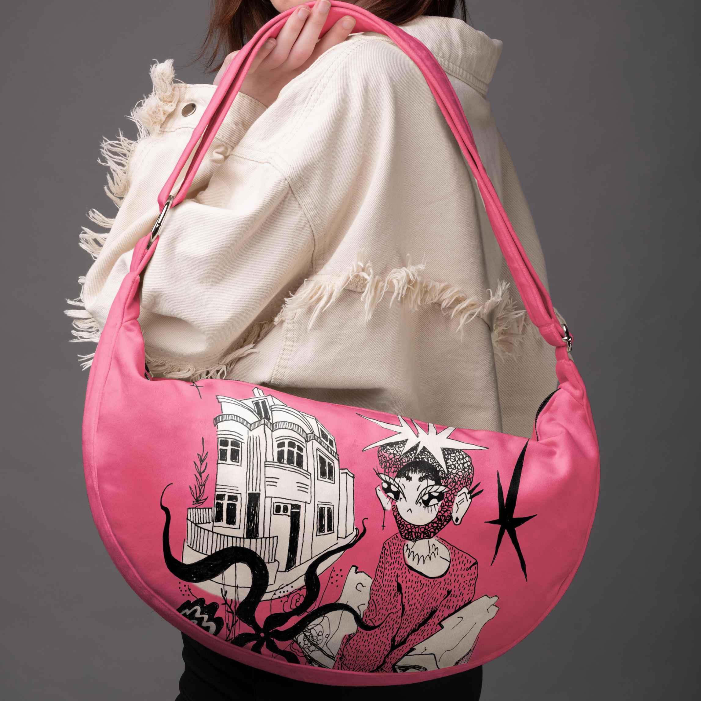 Hobo rankinė Flustas Jower „Strawberry