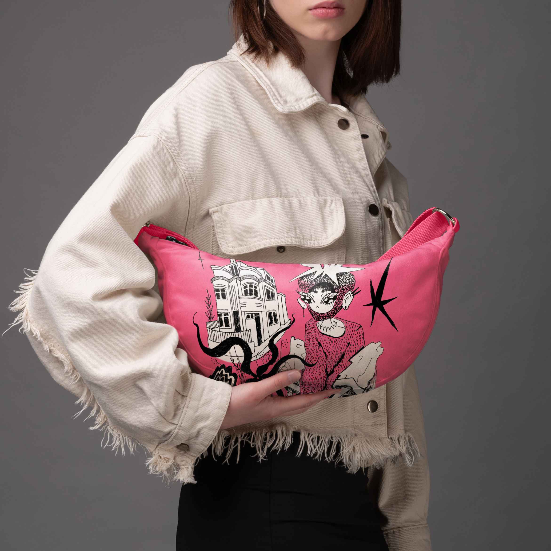 Hobo rankinė Flustas Jower „Strawberry