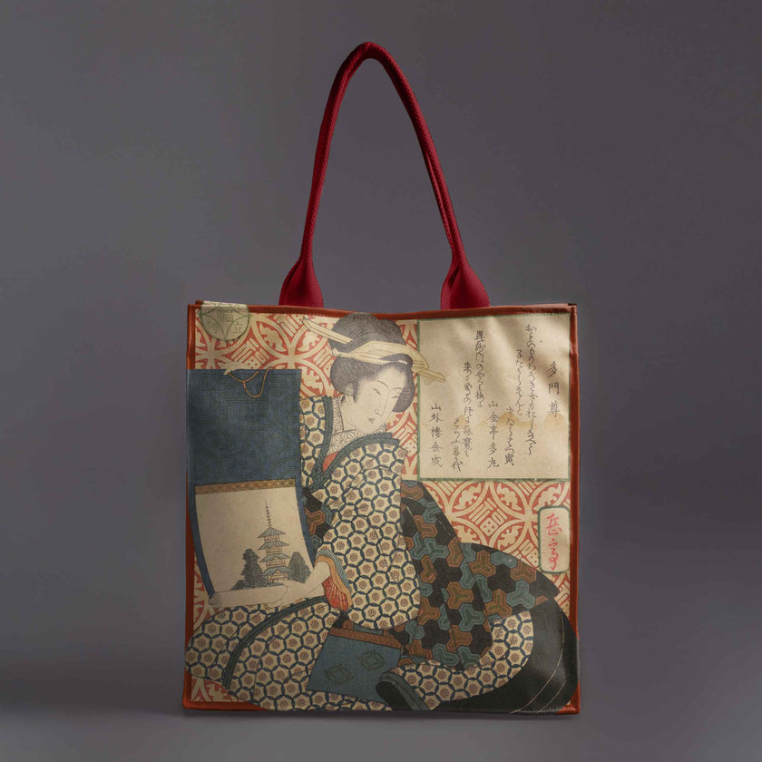 Rankinė Yashima Gakutei „Geiša ir rankraštis