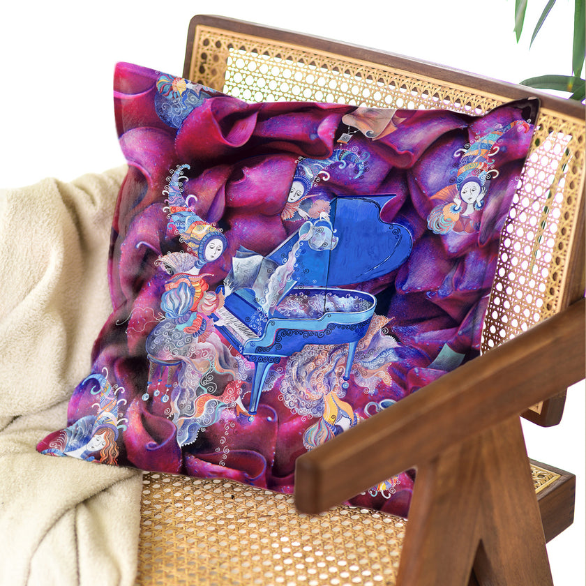 Dekoratyvinė pagalvėlė Aušra Čapskytė Gyvenimas Jurgine III arba silkės su cinamonu receptas, galas, Lietuvos menininkų kolekcija,stilingi namų interjero detalės aksesuarai