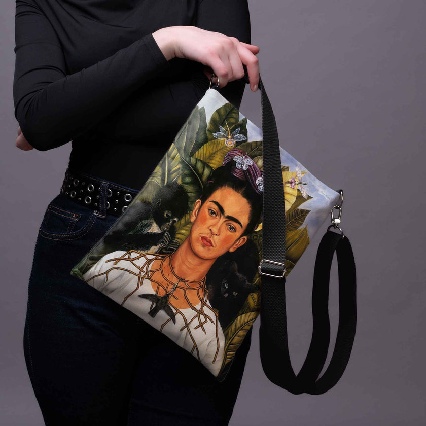 Rankinė per petį Frida Kahlo „Self-Portrait with Thorn Necklace and Hummingbird