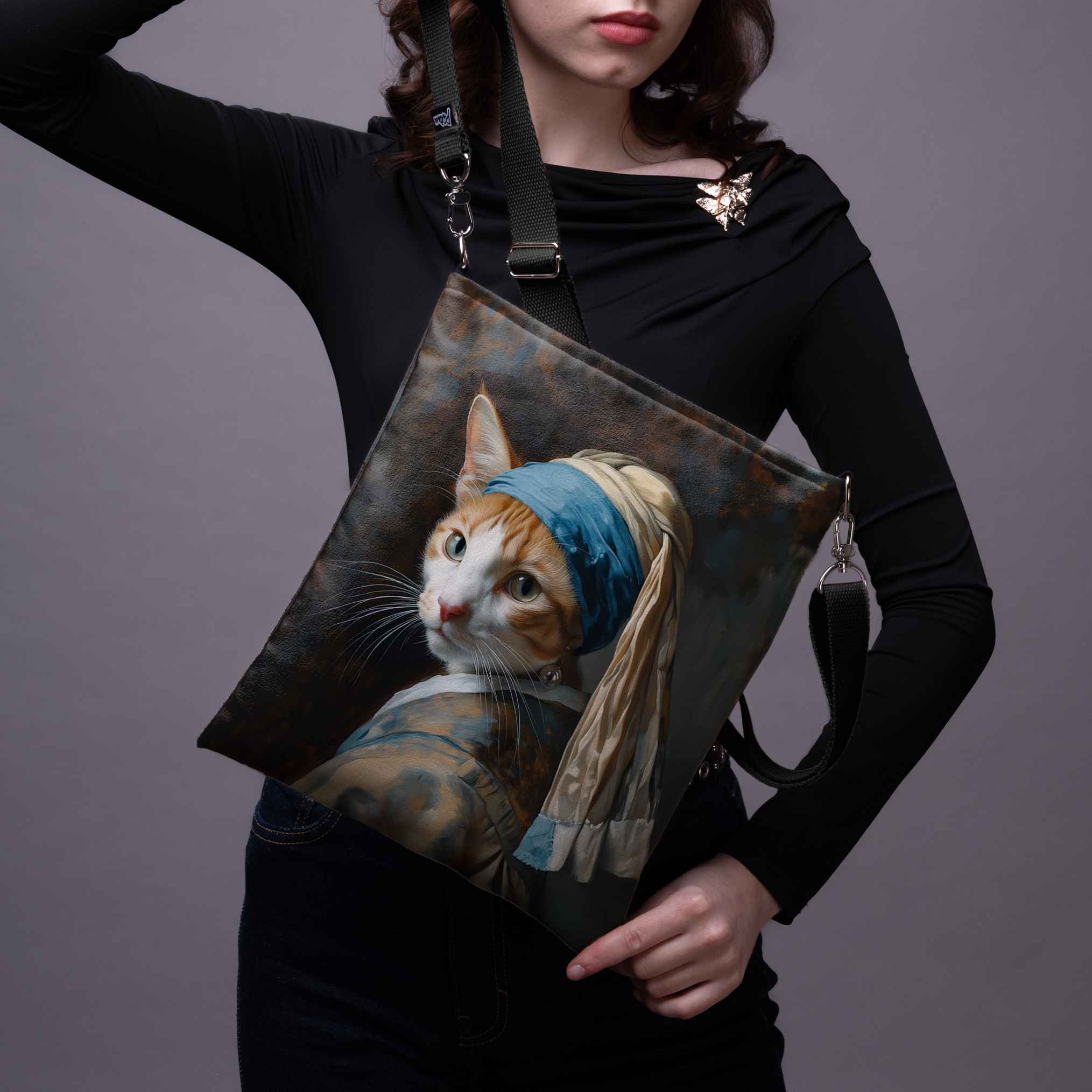 <tc>Shoulder bag Imagine "Cat with a Pearl earring"</tc>