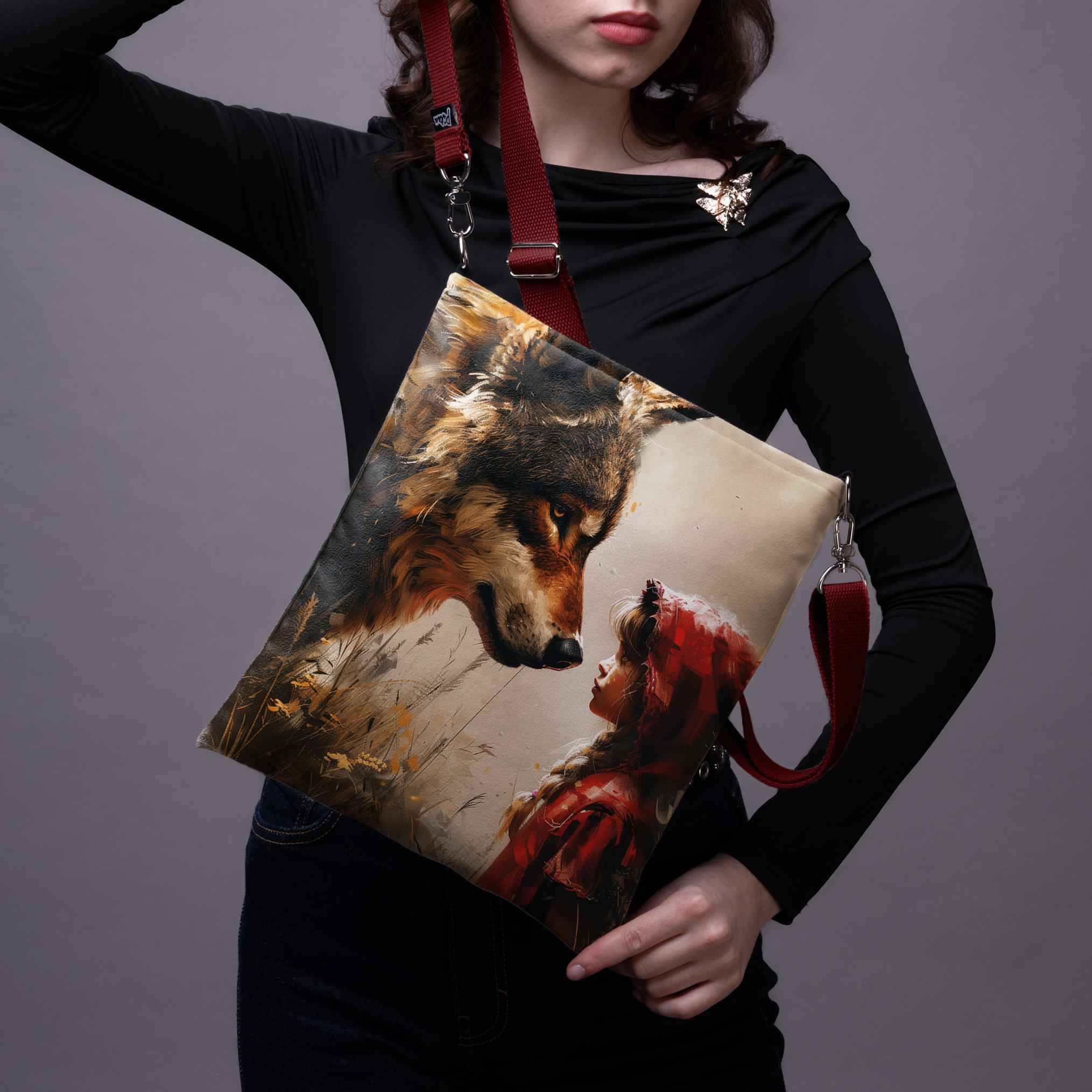 <tc>Shoulder bag Imagine "Little red riding hood and the Wolf"</tc>