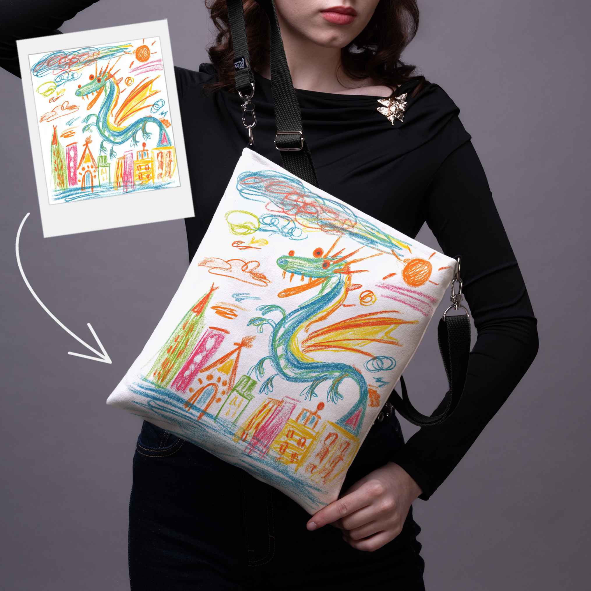 Rankinė per petį  su jūsų nuotrauka