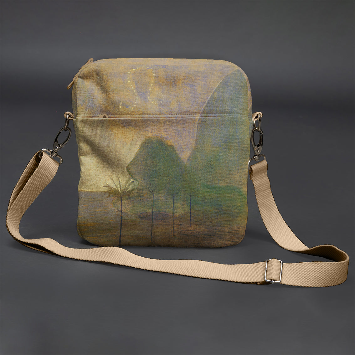 Vyriška rankinė per petį premium M. K. Čiurlionis „Saulė eina Liūto ženklu“