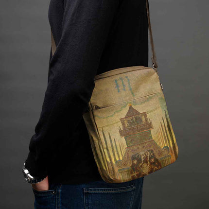 Vyriška rankinė per petį premium M. K. Čiurlionis „Saulė eina Skorpiono ženklu“