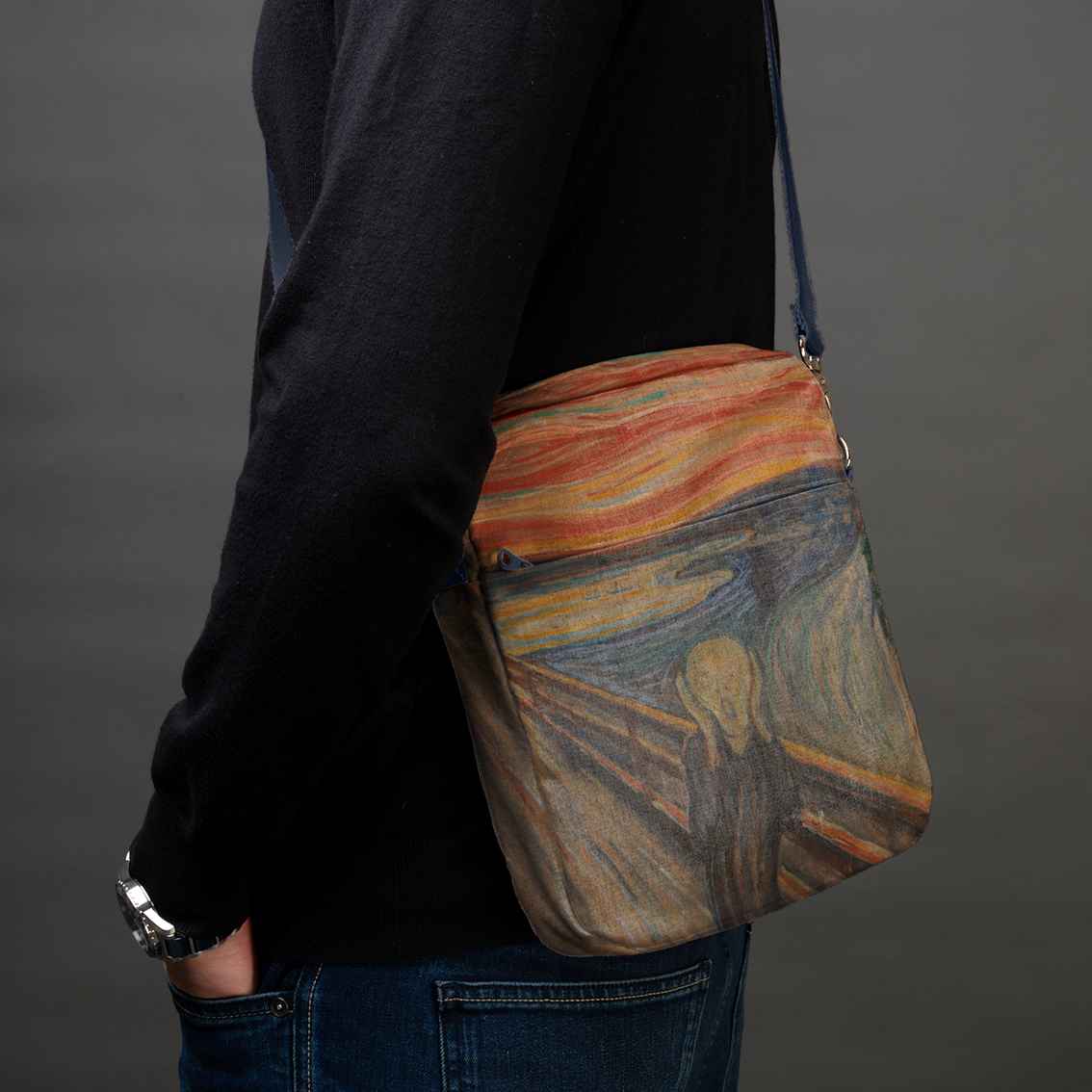 Vyriška rankinė per petį premium Edvard Munch „The Scream