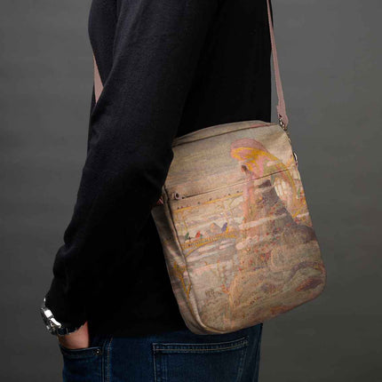 Vyriška rankinė per petį premium M. K. Čiurlionis „Angelo preliudas“