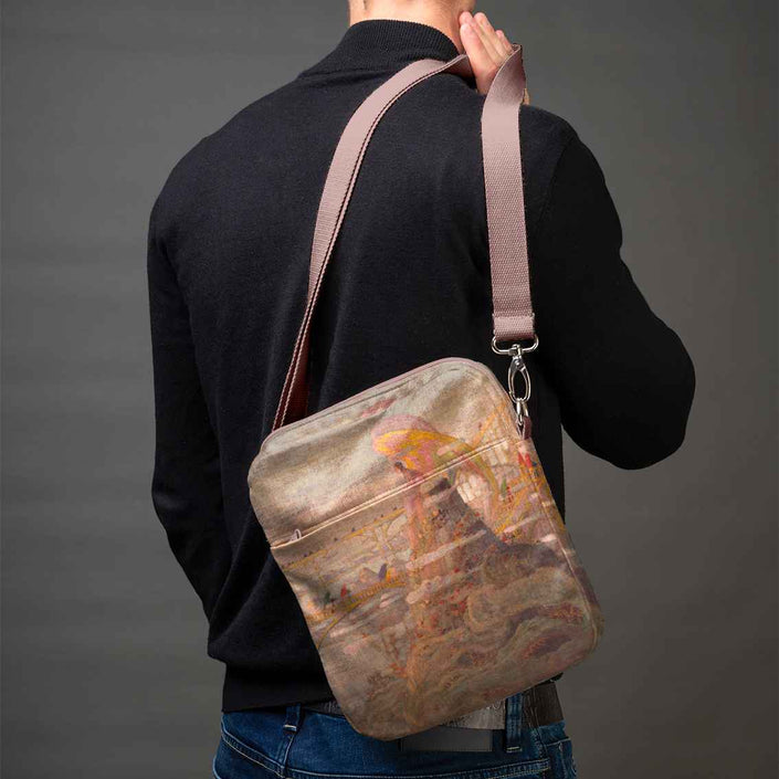 Men’s Premium Crossbody Bag M. K. Čiurlionis „Angel prelude