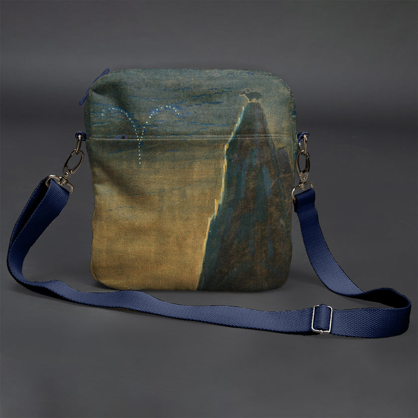 Vyriška rankinė per petį premium M. K. Čiurlionis „Saulė eina Avino ženklu“