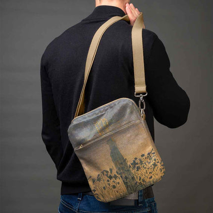 Vyriška rankinė per petį premium M. K. Čiurlionis „Saulė eina Mergelės ženklu“