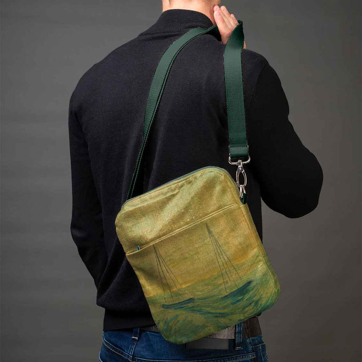 Men’s Premium Crossbody Bag M. K. Čiurlionis „The Sun is Passing the Sign of Libra